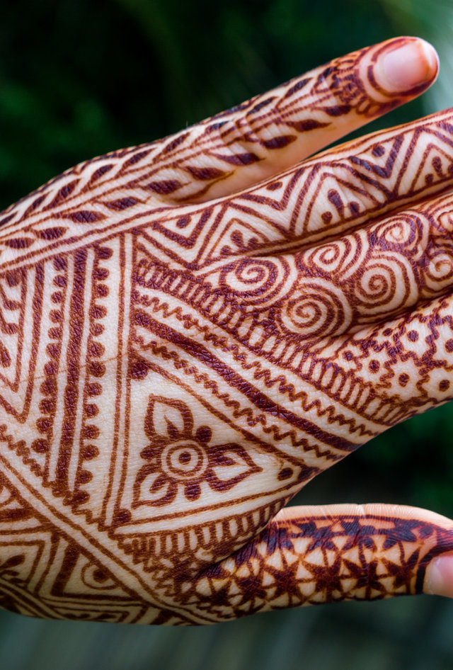 Traditional henna hand art